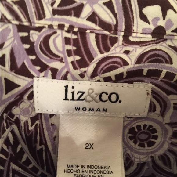 Liz & Co button down blouse Sz 2X - Picture 2 of 3
